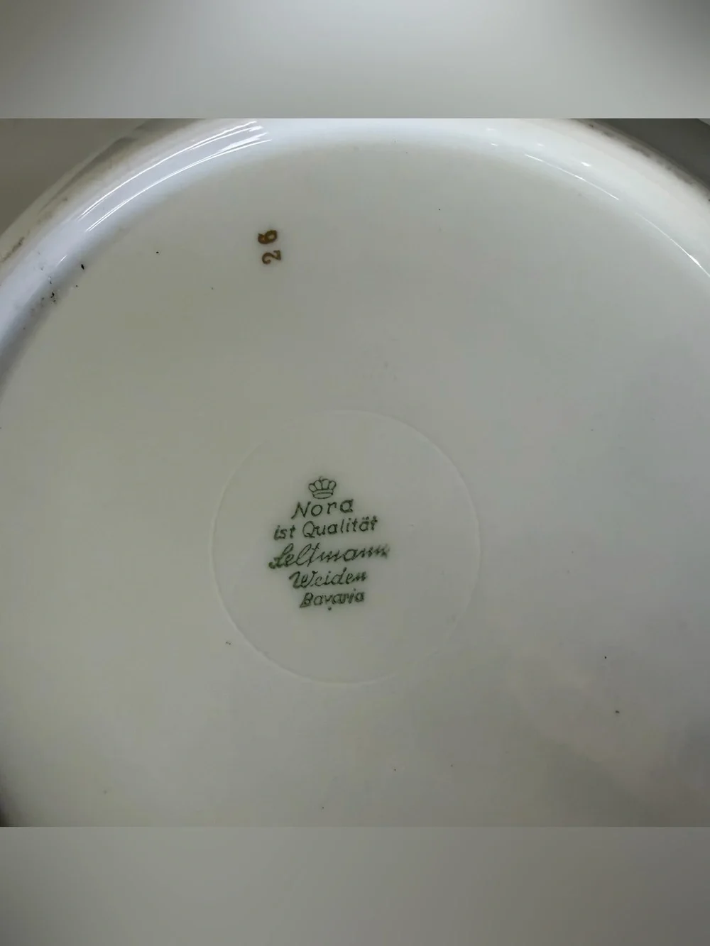 Vintage Nora Seltmann Bavaria white Porcelain Serving Bowl with Gold Trim
